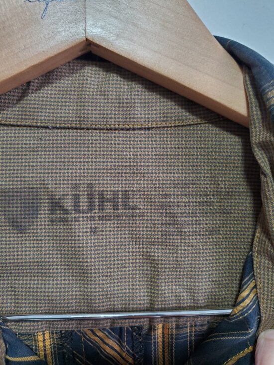 KUHL Eluxur Long Sleeve Pearl Snap Button Down Shirt Black Gold Men's Medium - Picture 11 of 16